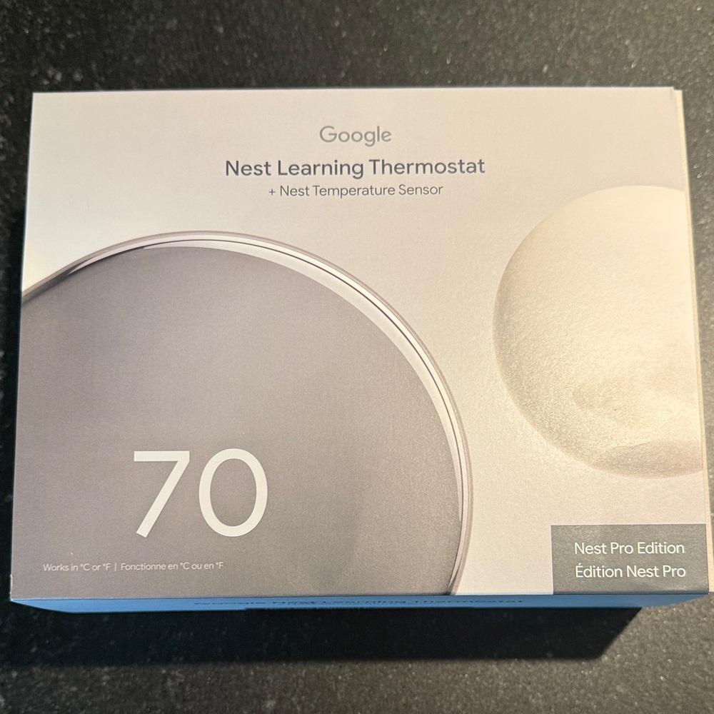 Google Smart Thermostat with Sensor - Gray and White